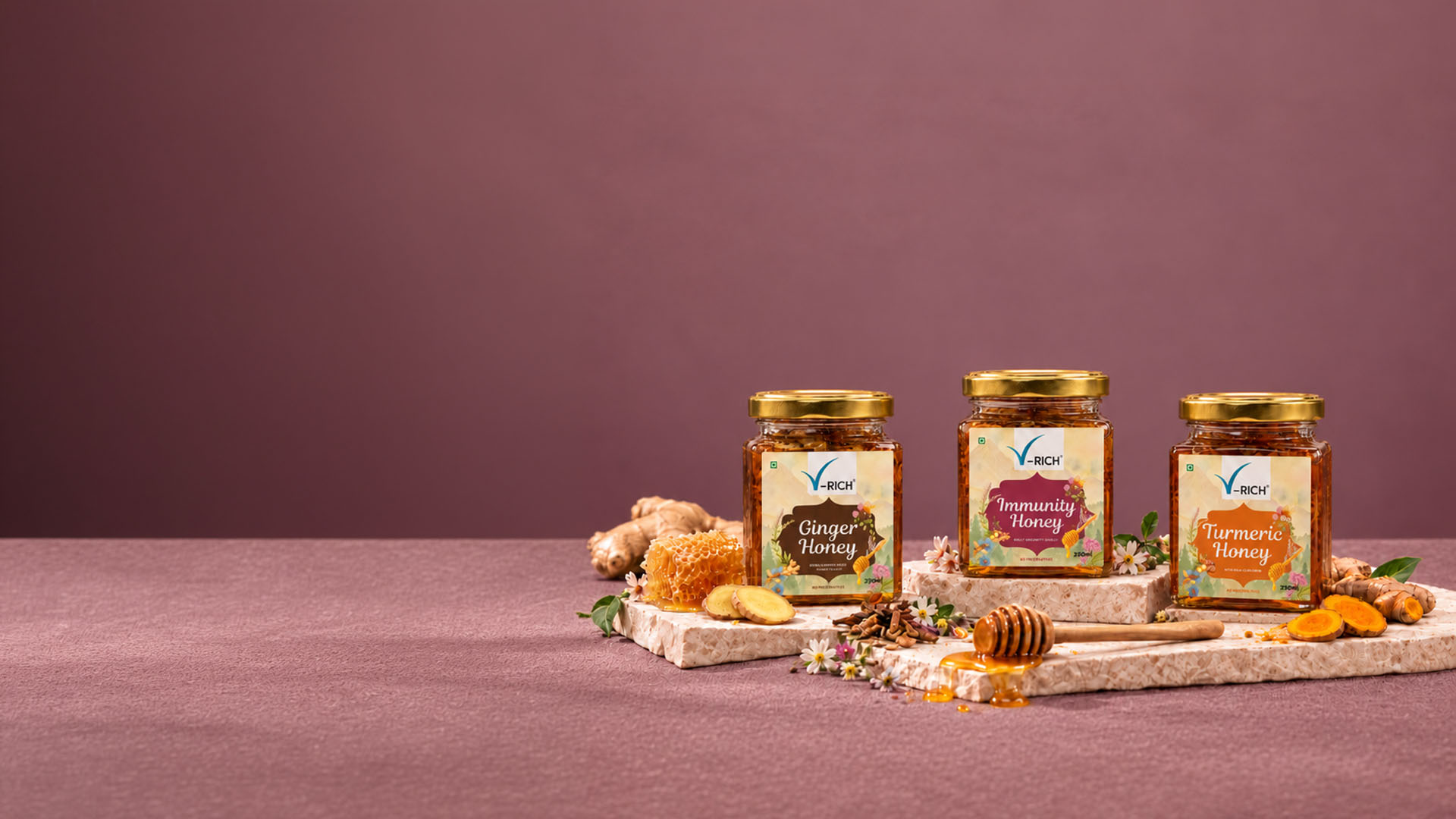 V-Rich infused honey range